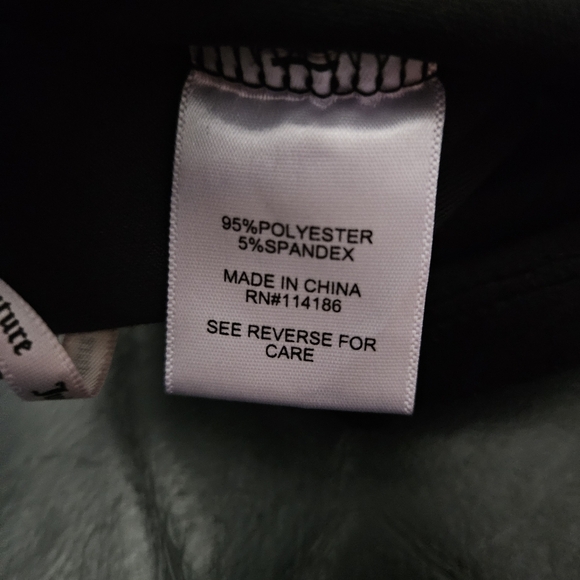 Juicy Couture Black Velour Tube Crystal Stud Preppy Embroidery Stretchy Sz S/M - Picture 7 of 8